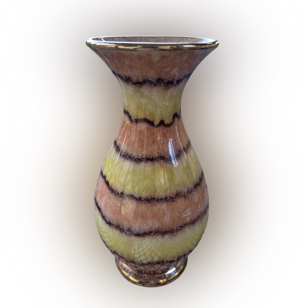 Vintage Bay Keramik West German Pottery Vase 534-27 | MCM Drip Glaze 8.5”